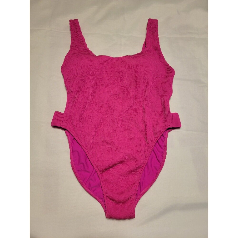 Ashley Graham Swimsuits for All Size 18 One-Piece Strappy Hot Pink